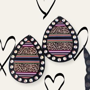 NEW Boutique- BLACK SASSY SERAPE TEARDROP EARRINGS